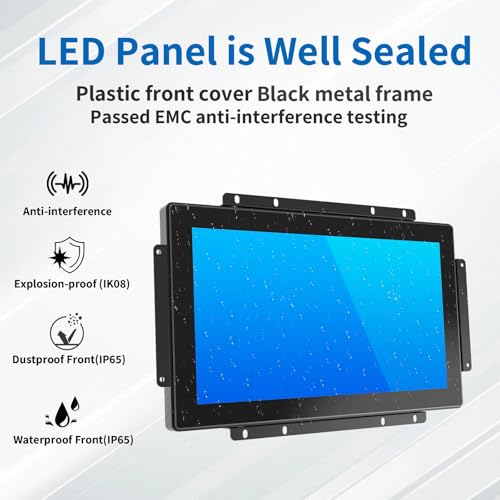 Image of 15.6 Inch Open Frame Touch Monitor, PCAP 10-Point Touch Industrial Touchscreen Monitor, with HDMI /VGA /DVI Interface, Active Matrix TFT LCD,LED Backlight, with VESA Mount