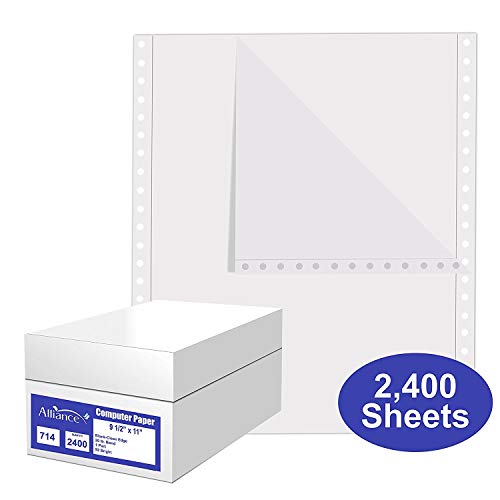 Alliance Continuous Computer Paper, 9.5 X 11, Blank Clean Perforated Edge 1-Part, 92 Bright, 20 Lb, Made In The Usa… (2,400 Sheets) #TOP3