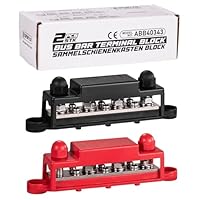 Spurtar Sammelschiene Stromverteilerblöcke 12V 24V 48V 250A Sammelschiene 4x M8 Klemmbolzen 6x M4#8 Schrauben für Auto, LKW, Wohnmobil