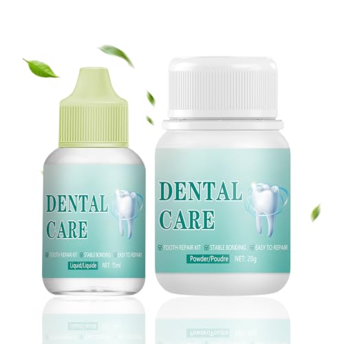 Colla per Denti, Cemento Dentale Definitivo, Cemento Dentale Fissa Ponti, Kit Riparazione Denti, Resistente al Calore e Impermeabile, Otturazioni Perse, Ponti, Corone, Asciugatura Rapida
