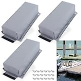 VEITHI Dock Bumper Grey,Dock Bumper Guard with Screws,Boat Dock Bumper 3 Pack Total 48IN for Boat Dock Vertical Pole Post,PVC Piling Bumper-Post Bumper for Horizontal Deck or Pier Fenders