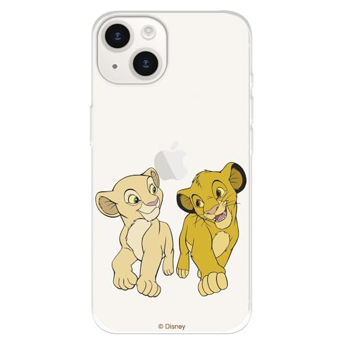 Custodia compatibile con iPhone 15 ufficiale Disney Simba e Nala Mirada Complice per proteggere il tuo cellulare, custodia in silicone trasparente con licenza ufficiale Re Leone