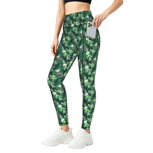 Pantalon de yoga haute élasticité à motif feuilles de bananier
