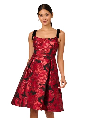 Adrianna Papell Women's Bow Jacquard Short Dress