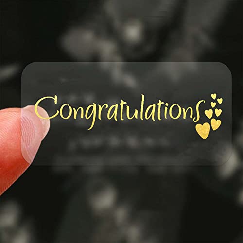 Etiquetas transparentes rectangulares personalizadas Logotipo de pegatinas transparentes de felicitaciones, empresa, pegatina de dirección, etiquetas transparentes Cover