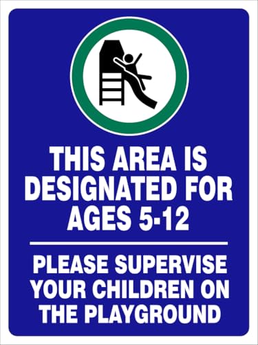 This area is designated for ages 5-12 playground safety sign