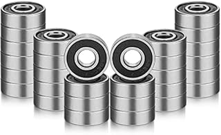 30 Pieces Skateboard Bearings Ball Bearing Deep Groove Ball Bearing Double Rubber Bearings Sealed Bearing for Skateboards, Inline Skate, Roller Blade Skates, 8 mm x 22 mm x 7 mm (608RS)
