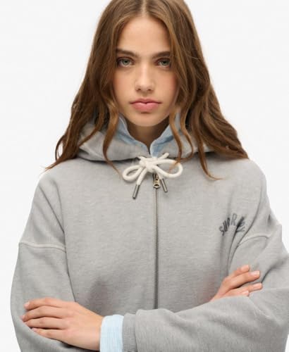 Superdry Para Mujer. W2012448A Sudadera Extragrande Con Capucha Y Cremallera Athletic Essential Gris (Xl), Casual, AlgodóN - 4