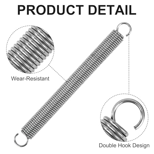 GUNGY Zugfedern mit Haken Edelstahl Zugfeder Spannfeder 125mm Außendurchmesser 12mm Drahtdurchmesser 1,5mm Maximale Zugkraft 6,0kg 1,5x12x125mm 2 Stück