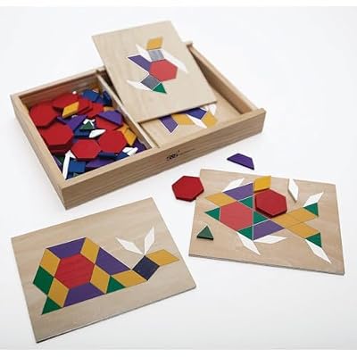 Pattern Blocks and Board Set with 10 Pattern Boards and 100 Tile Blocks