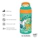 Zak Designs 16oz Riverside Kids Water Bottle with Spout Cover and Built-in Carrying Loop, Made of Durable Plastic, Leak-Proof Water Bottle Design for Travel (Dino Camo & Safari, Pack of 2)