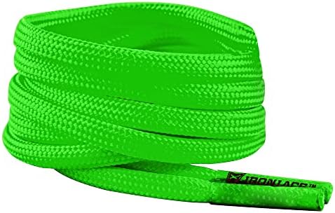 IRONLACE Schnürsenkel, Schnürsenkel, Läufer, Wanderer, Stiefel, Freizeitschuhe, 1 Paar, mehrere Farben und Längen, Neongrün - 45 Inches - 114 cm