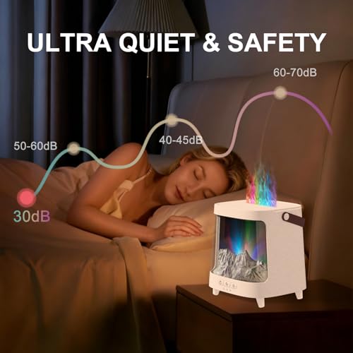 Essential Oil Diffuser, Upgraded Portable Aurora Flame Aromatherapy Scent Aroma Diffusers, 200ml Ultrasonic Cool Mist Humidifiers, Timer & Auto-Off for Home, Room by Eiifiter - Image 4