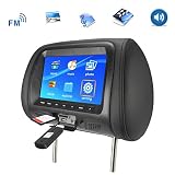 FOReverweihuajz Voiture Universel 7 Pouces Arrière Type D'appui-tête De Voiture Écran Numérique Haute Définition LCD, Réglable, avec Lecteur Noir, USB