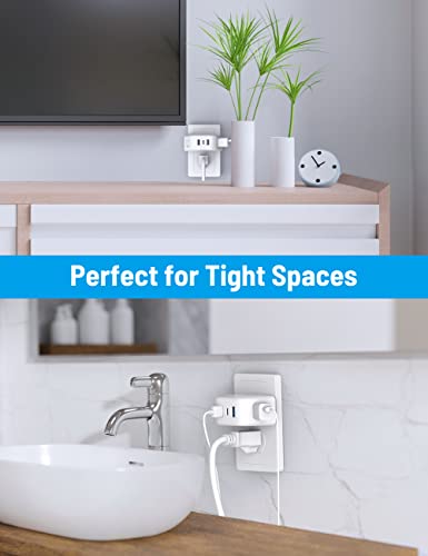 Multi Plug Outlet Extender With Usb, Trond 2 Outlet Splitter With 3 Usb Wall Charger (1 Usb C), Wall Outlet Expander, Cruise Essentials, Plug Extender For Cruise Ship, Travel, Home, Office, Dorm Room #TOP6
