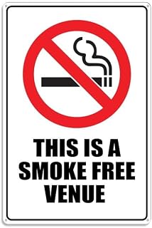 Btbaspa Smoke Free Venue Sign - 12x8 Inch Rust-Resistant Aluminum, UV-Printed with 4 Pre-Drilled Holes, Weatherproof & Symbol-Included, for Public Areas & Christmas Smoke-Free Zones