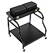 Pedicure Cart Foot Bath Trolley, Beauty Salon Nail Trolley Cart Portable Esthetician Rolling Cart Manicure Funiture Massage Stool Footrest Stand with PU Cushion & Locking Wheels for Spa Salons (Black)