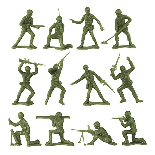 TimMee Plastic Army Men - OD Green vs Tan 48pc Toy Soldier Figures - Made in USA by Tim Mee Toy - Image 3
