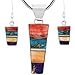 Genuine Turquoise & Gemstone Matching Set Sterling Silver (Pendant, Earrings, 24" Necklace) C01