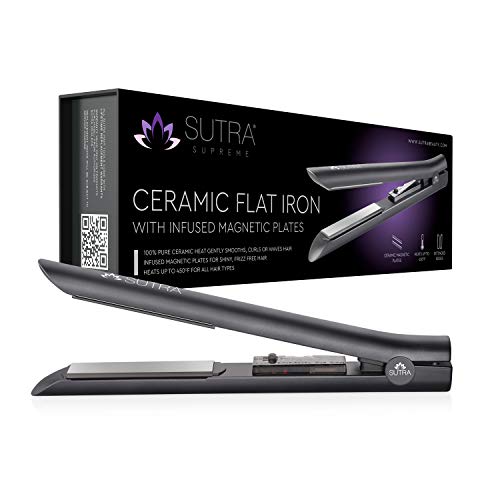 Sutra Professional Ceramic Flat Iron, Ionic Technology, Rapid Heat, Dual Voltage Hair Straightener, 1-Inch, Flat Iron, Multiple Color Options #TOP2