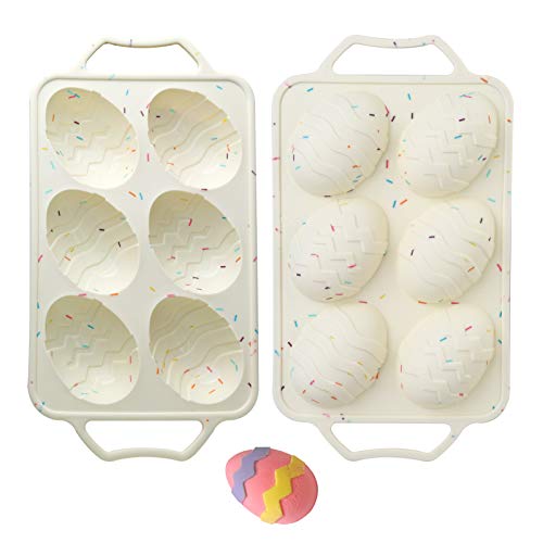 Silicone Molds for Baking Easter Egg Shape Silicone Treat Mold Trays Non-Stick Cupcake Pan for Chocolate Candy Baking Muffin Cupcake Jello Soap Candies Ice Cube Trays(Easter Egg Shape)