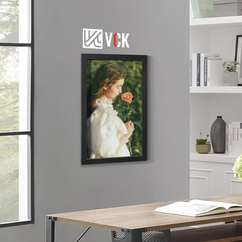 Image of VCK 14x22 Picture Frame 2 Pack, Black Wood Poster Frame, Wall Display