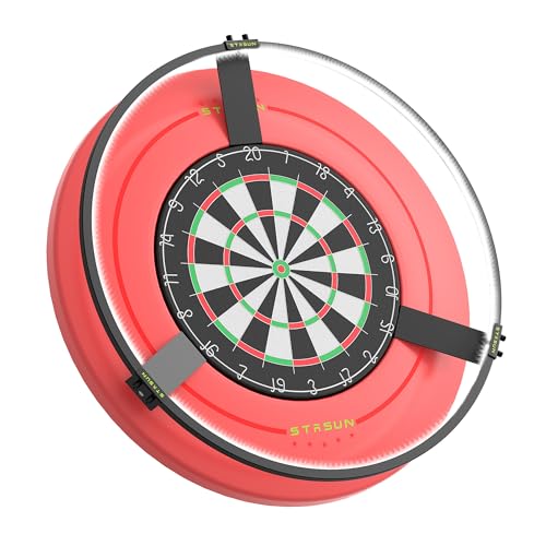 STASUN 360 Dartboard Ring Light Dimmable Magnetic LED Dart Board Lighting System 24W 6500K White Light for Shadow-Free Visibility in Home Bars Game Rooms & Dartboards