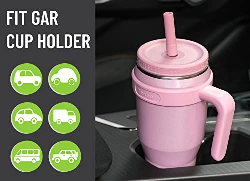 Zenbo 40 Oz Tumbler With Handle, Screw On Lid And Straw | Stainless Steel Insulated Mug Tumbler, Keeps Drinks Cold Up To 34 Hours, Fit In Car Cup Holder, Sweat-Proof Body, Dishwasher Safe #TOP3