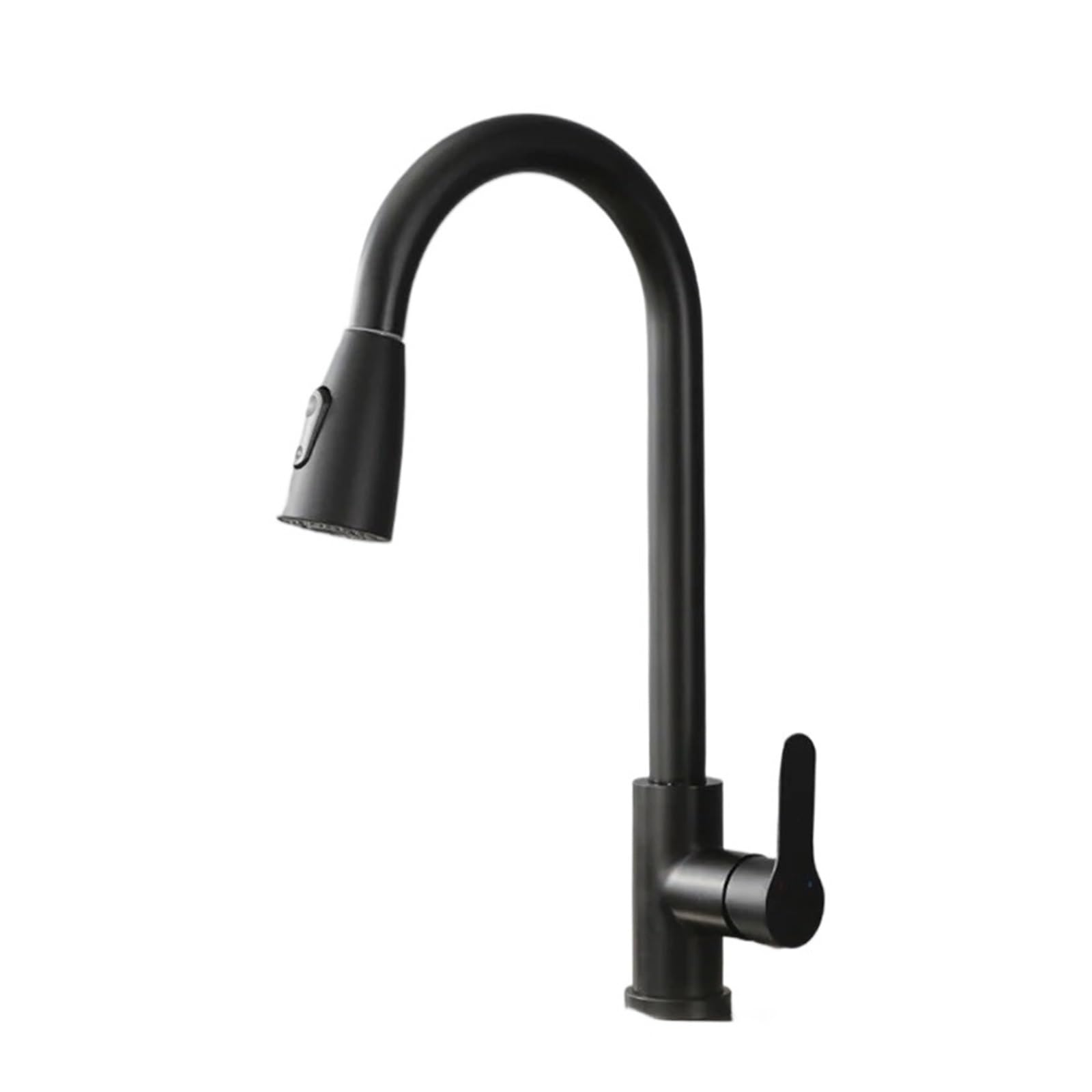 ZYCHSJXA Brushed Black Pull-Out Kitchen Faucet - Deck-Mounted Mixer Tap with Stream & Sprayer Head for Bathroom Cold Water Taps Modern Spaces