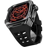 EKSIL 49mm 頑丈なステンレススチールケースラバー時計バンド Mod キット、Apple Watch Ultra 2 シリーズ時計交換アクセサリー用 (Color : A, Size : For Ultra2)