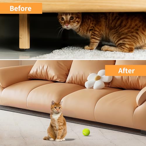 GRETMIX Under Couch Blocker, 2"x 394" Under Furniture Blocker with 30 Cable Ties, Stop Things Going Under Sofa Couch Bed, Couch Blockers for Pets Toys Easy to Install, Black by GRETMIX - Used condition - Image 5