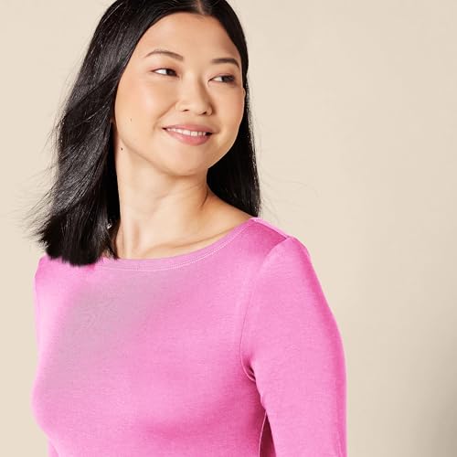 Image of Amazon Essentials Women's Slim-Fit 3 /4 Sleeve Boat Neck Cotton Modal T-Shirt