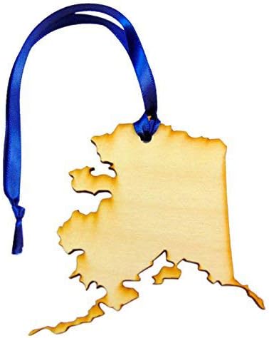 Westman Works Adorno navideño de madera del estado de Alaska hecho a mano en los Estados Unidos.