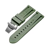24mm Rubber Watch Band fit for Panerai PAM Strap Black Silicone Belt Butterfly Clasp Folding Buckle Withlogo Men Watch Accessories