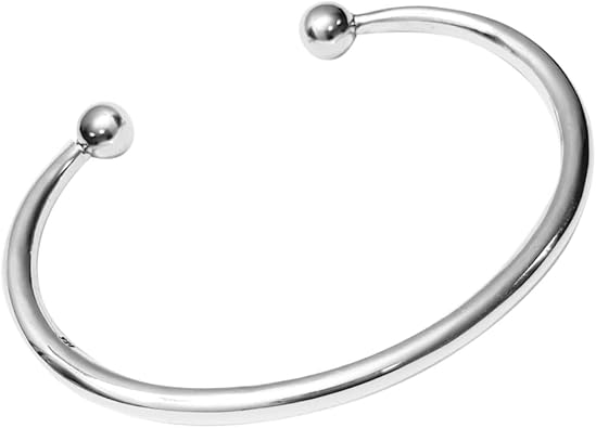 Womens Mens 925 Sterling Silver Torque Bangle | Classic Slim Plain Silver Bar Torque Bangle for Men and Women