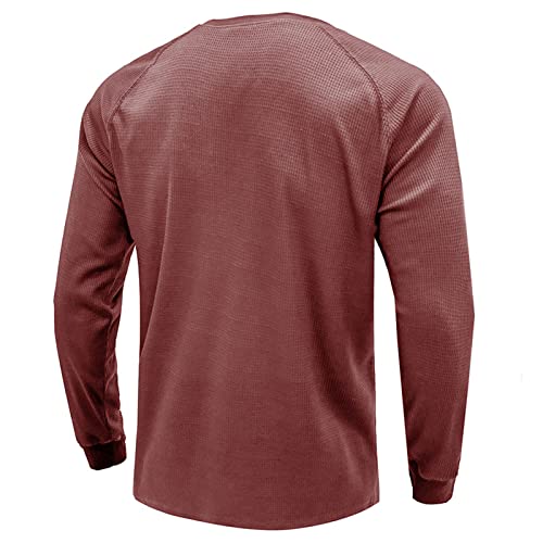Mens Long Sleeve T Shirts Henley Solid Work Button Down Polo Shirt Classic Sports Pullover Sweater Trendy Clothes3