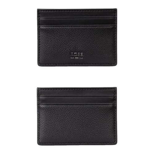 BOSS Jareth Card Holder Black un porte-cartes en cuir noble