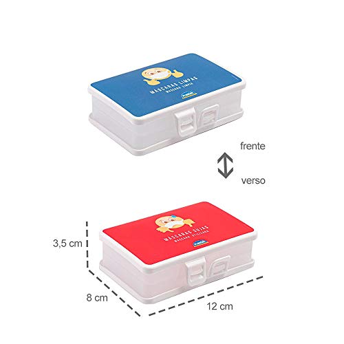 Porta Mascaras com Duplo Compartimento Emoji Kit 2 peças