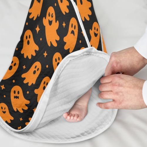 Kigai Halloween Boo Baby Sleep Sack Wearable Blanket Sleeping Bag 2-Way Zipper Soft Swaddle Transition Sack — view 4
