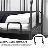 mongtsamz Materac z regulacją, metalowy z listwą zabezpieczającą, antypoślizgowy dla masywnych łóżek, 1 szt., czarny