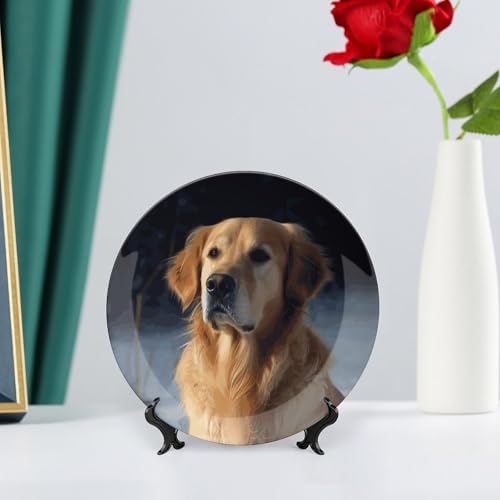 Plato Decorativo Golden Retriever de Porcelana 7in miniatura 6