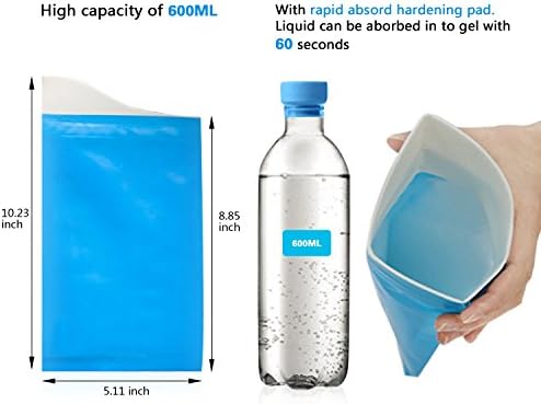 AWOKEN Disposable Urine Bags, Portable Pee Bags for Camping Travel Urinal Toilet Traffic Jam Emergency Urine, Car Sick Bags for Adults, 10pcs