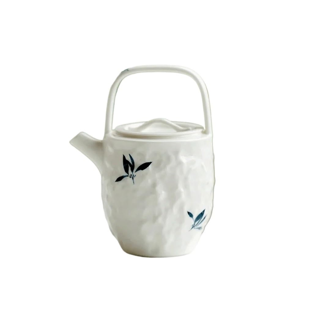 TYUHDUYUR 135ml Hand-Painted Orchid Ceramic Teapot Hammer Pot with Filter Tea Brewing Kettle Gift (OneColor As Shown)