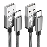 USB Type C ケーブル Aioneus タイプC ケーブル 【1.8M/2本セット】 ナイロン編み 3A急速充電 USB C 充電コード USB A to USB C たいぷしー充電器 iPhone 17、Samsung Galaxy、Sony、Pixel、Xiaomi、Huawei、Android等Type-c機種対応