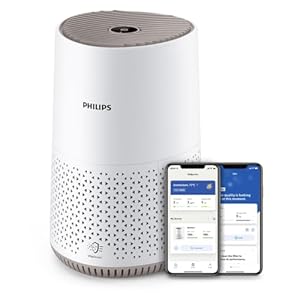 Philips Air Purifier 600 Series, Ultra-quiet and energy-efficient, For allergy sufferers, HEPA filter removes 99.97% of pollutants, Covers up to 44m2, App control, White (AC650/20)
