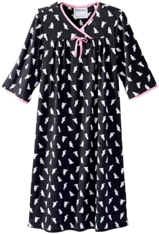 Silverts Women's Adaptive Open Back Gown, Assisted Dressing Nightgown