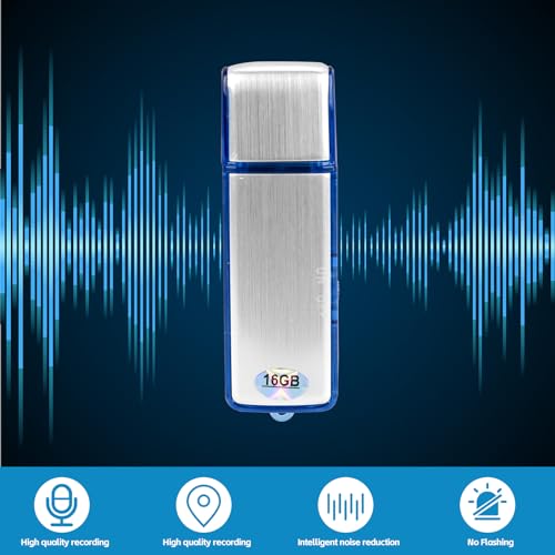 16G Mini Digital Voice Recorder – Podazz Sound Actived 90 Stunden Kapazität USB wiederaufladbar Metallgehäuse Sound Recorder für Vorlesungen Meetings (blau)