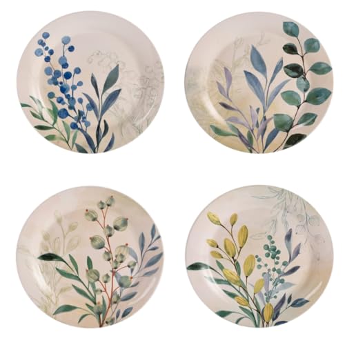 Bico Botanical Valley Salad Plates Set of 4, 8.75 Inch