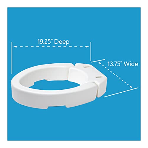 Carex Health Brands Hinged Elongated Toilet Seat Riser, Adds 3.5 Inches of Height to Toilet, 300 Pound Weight Capacity, Raised Toilet Seat, White (FGB32100 0000) by Carex - Image 6