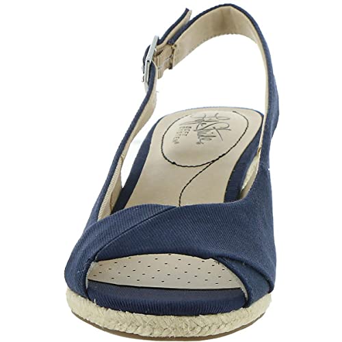 Lifestride Women's Socialite Espadrille Wedge Sandal, Navy, 8.5 #TOP3